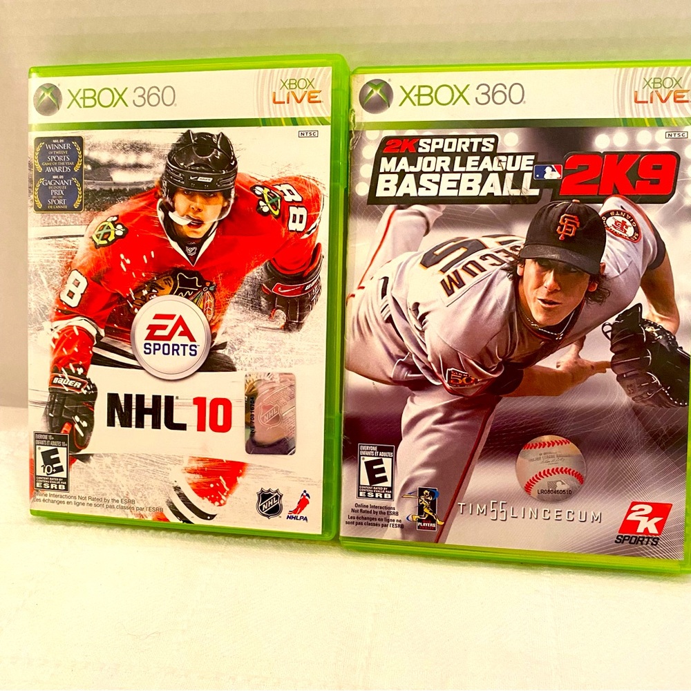 Xbox 360 NHL 10 and Major League Baseball 2K9 Preowned tested